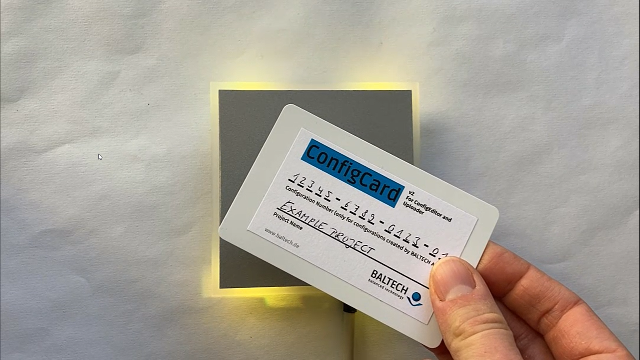 Present a BALTECH ConfigCard to a reader to deploy a configuration