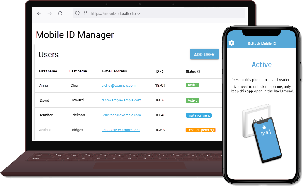 BALTECH Mobile ID Manager and Mobile ID app