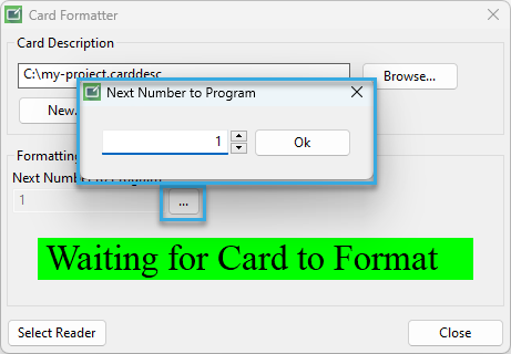 Browse button in BALTECH Card Formatter