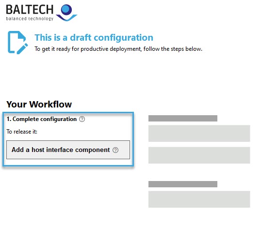 Screenshot: Workflow overview for a new configuration created from scratch in BALTECH ConfigEditor