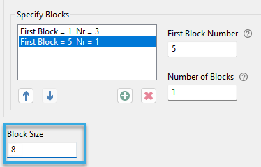 Block size entry field in the configuration component 'ISO 15693 VHL File' of BALTECH ConfigEditor