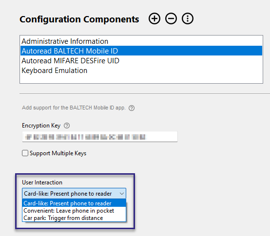 Define Mobile ID user interaction in a reader configuration in BALTECH ConfigEditor