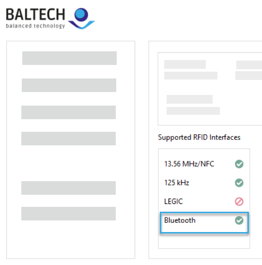 Screenshot: Reader firmware version displayed in BALTECH ID-engine Explorer