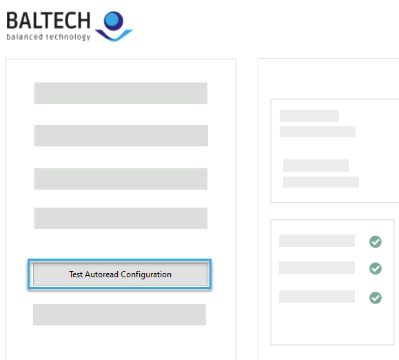 Screenshot: Button "Test Autoread Configuration" in BALTECH ID-engine Explorer