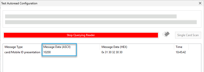 Screenshot: Display ID read from Mobile ID App in BALTECH ID-engine Explorer