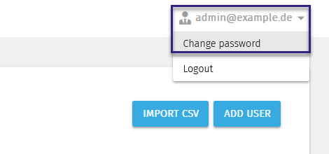 Change password option in BALTECH Mobile ID Manager