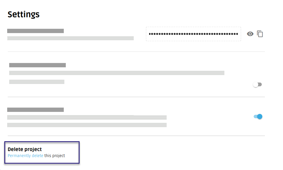 Delete project option in BALTECH Mobile ID Manager