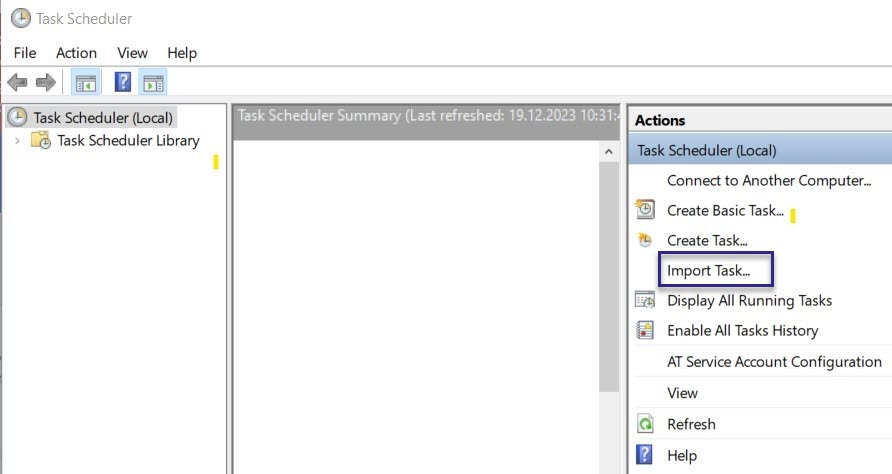 Import BALTECH Mobile ID Auto-sync task to Windows Task Scheduler